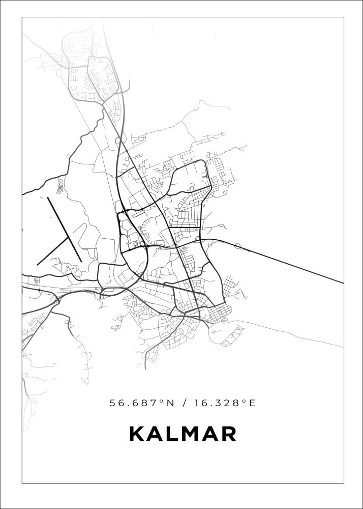 Karta - Kalmar - Vit Poster