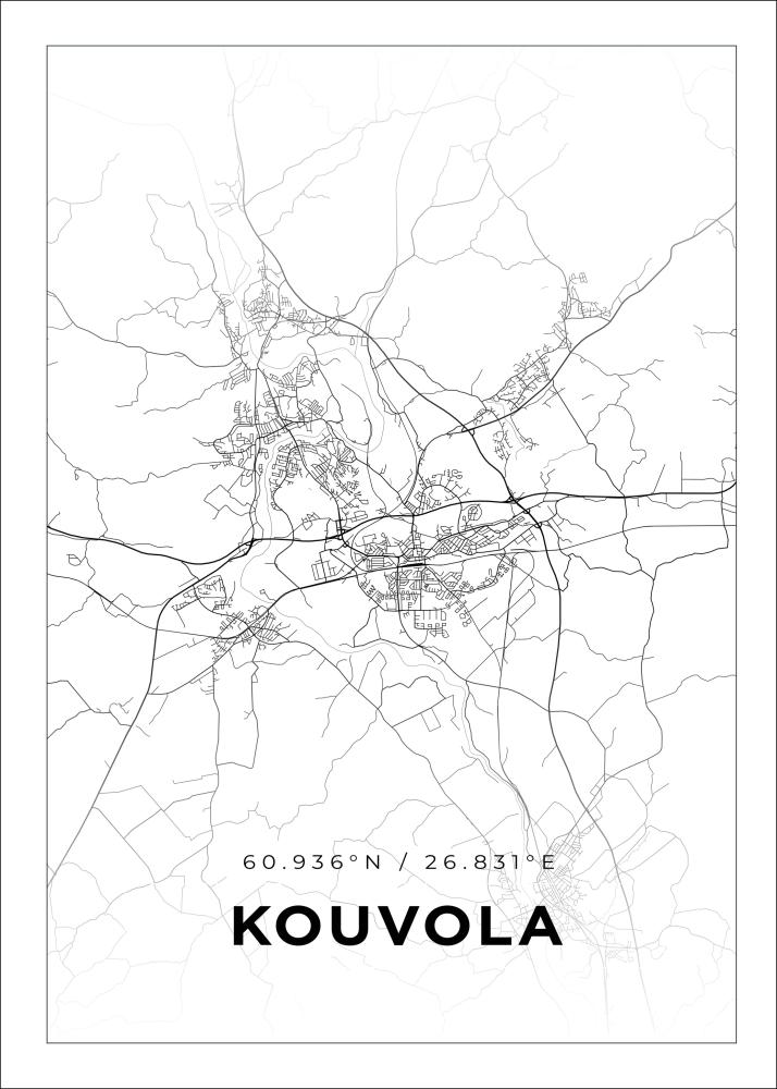 Karta - Kouvola - Vit Poster