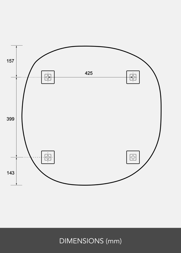 Spegel Roundy I 70x70 cm