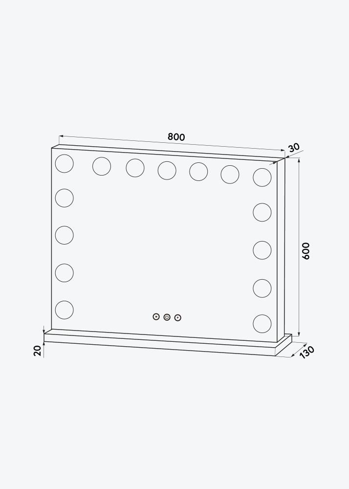 KAILA Sminkspegel Vanity LED 15 Vit 80x60 cm