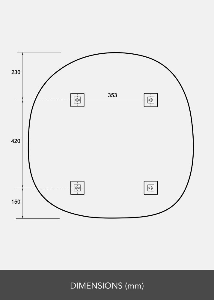 Spegel Roundy 80x80 cm