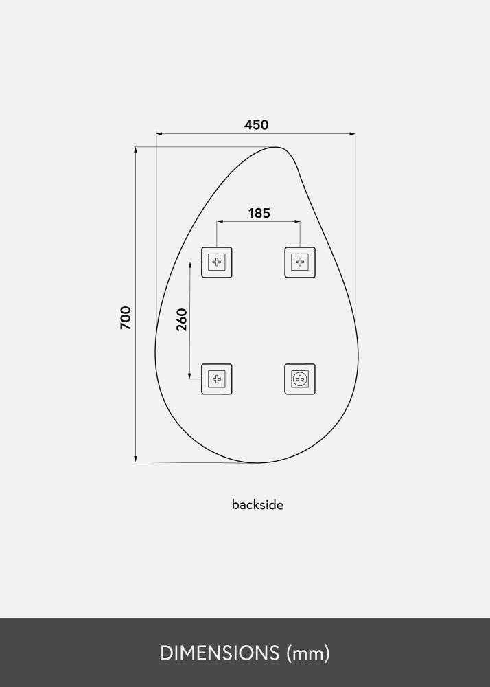KAILA Spegel Deluxe Drop 45x70 cm