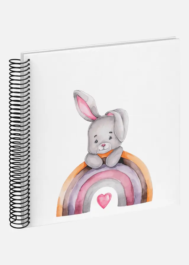 Bunny Malin Spiralalbum Vit - 24x24 cm (40 Vita sidor / 20 blad)