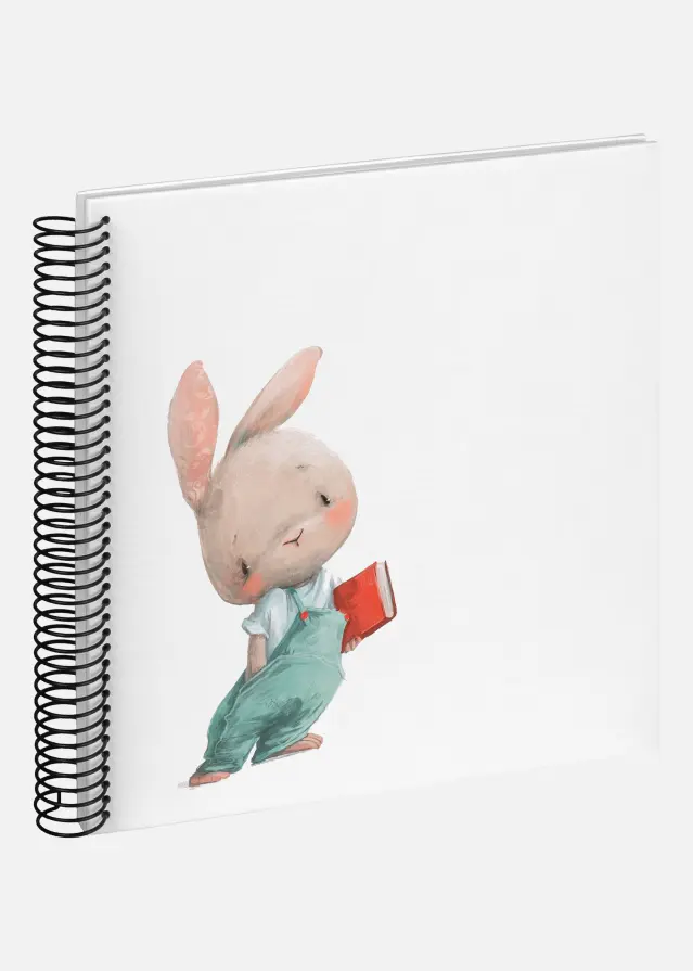 Bunny Nosey Spiralalbum Vit - 24x24 cm (40 Vita sidor / 20 blad)