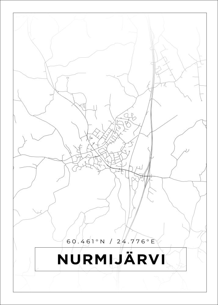 Karta - Nurmijärvi - Vit Poster