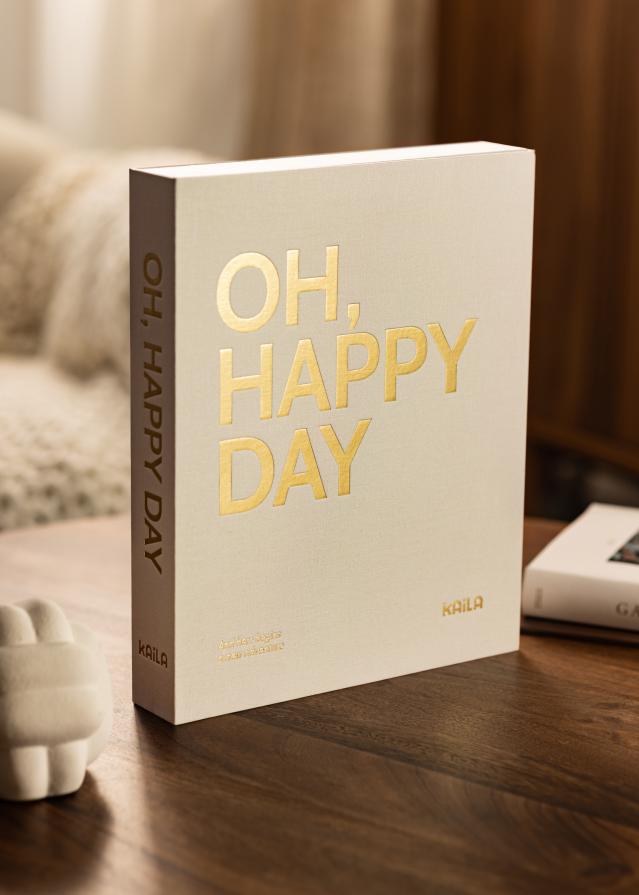 KAILA OH HAPPY DAY Creme - Coffee Table Photo Album (60 Svarta Sidor)