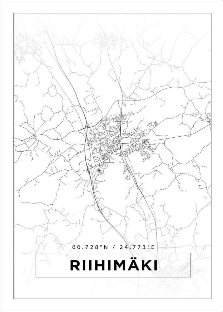 Karta - Riihimäki - Vit Poster