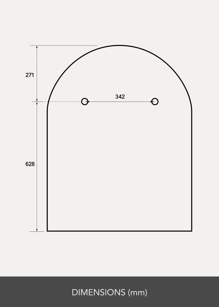 Spegel Domed LED 70x90 cm