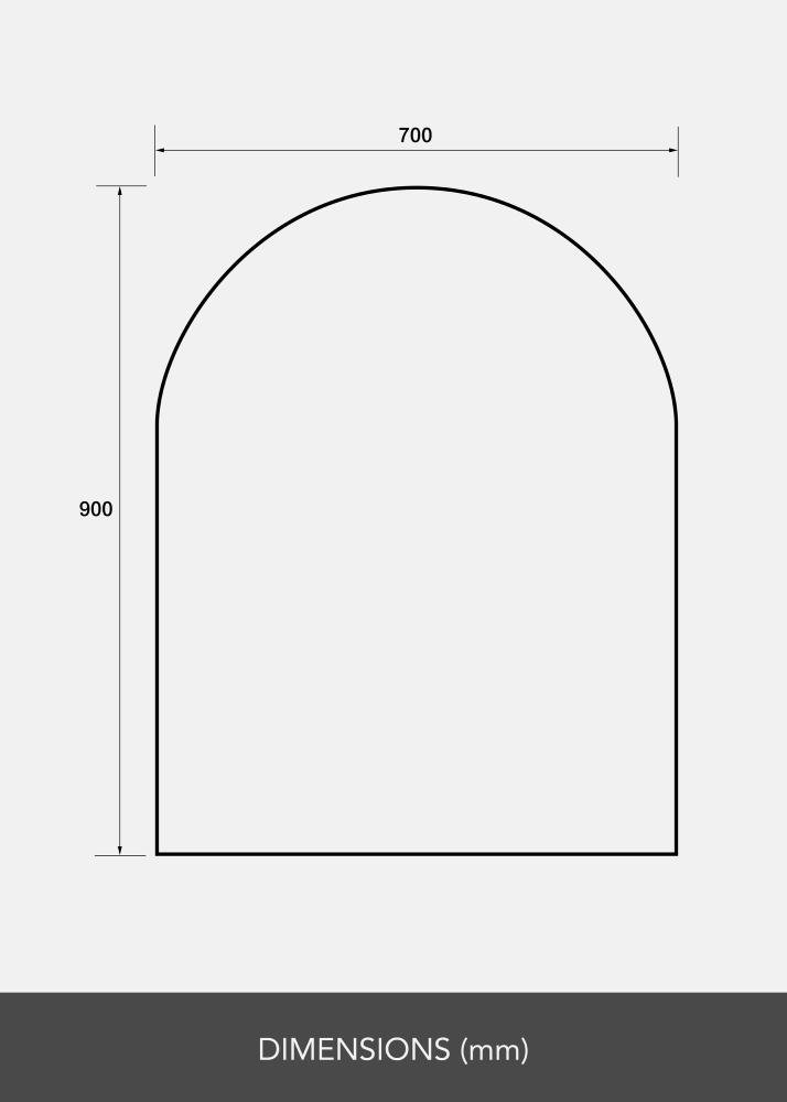 Spegel Domed LED 70x90 cm