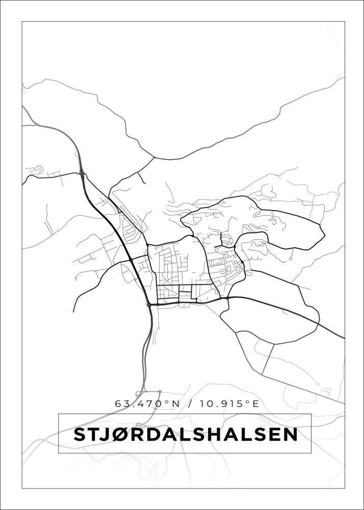 Karta - Stjørdalshalsen - Vit Poster