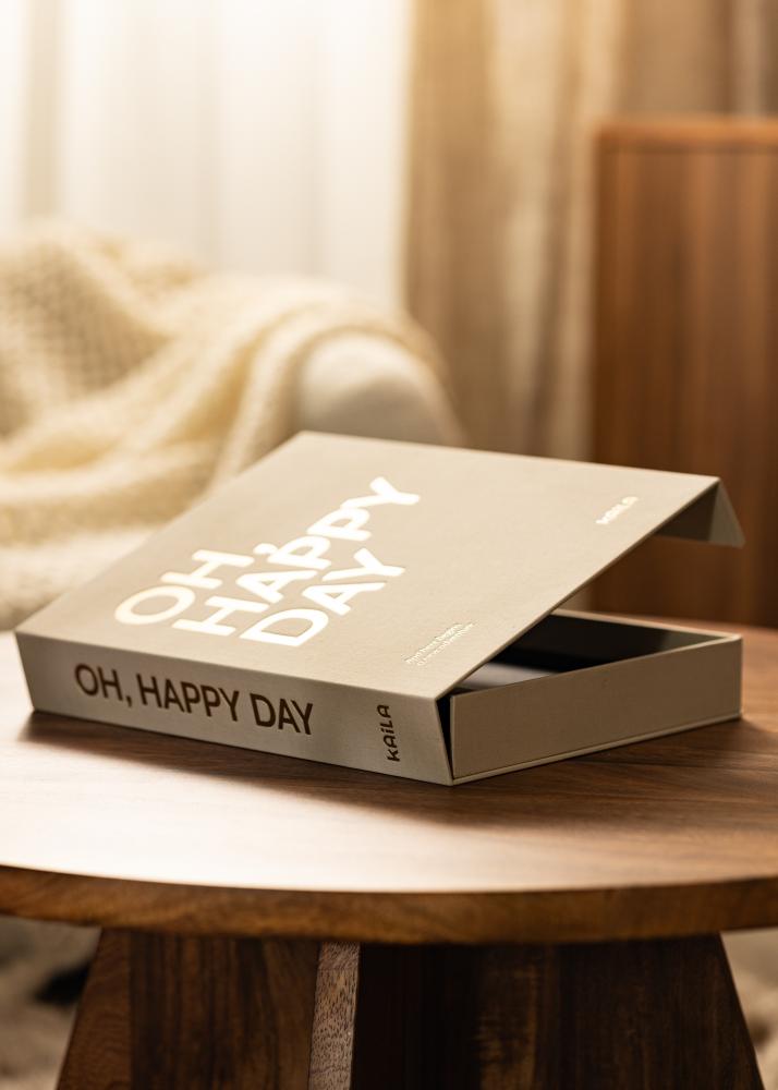 KAILA OH HAPPY DAY Creme - Coffee Table Photo Album (60 Svarta Sidor)