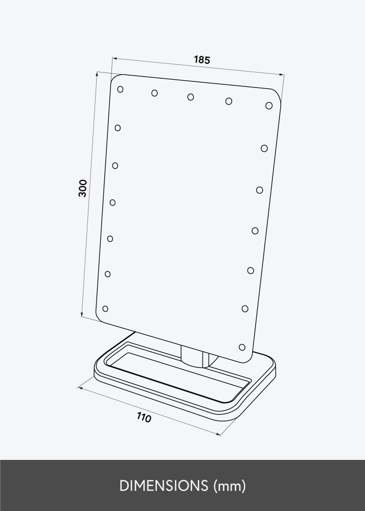 KAILA Sminkspegel LED m. Bluetooth-högtalare Vit 18x30 cm