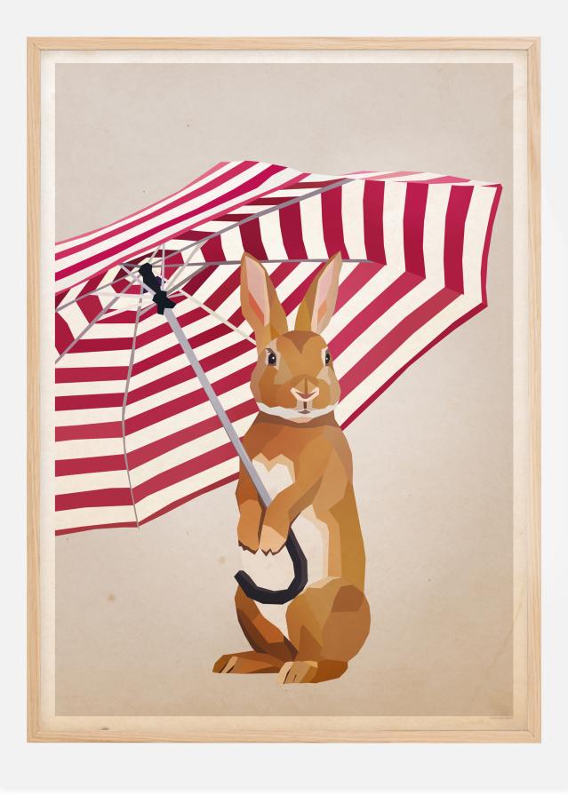 Rabbit with Umbrella Poster