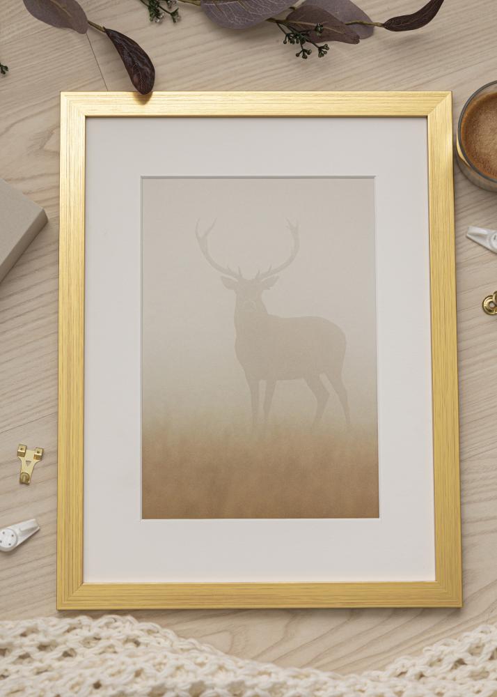 Ram Gold Wood 50x60 cm - Passepartout Vit 37x46 cm