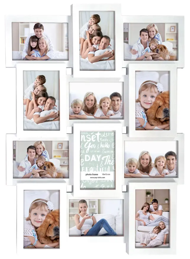 Multiple frame white Collageram - 12 Bilder