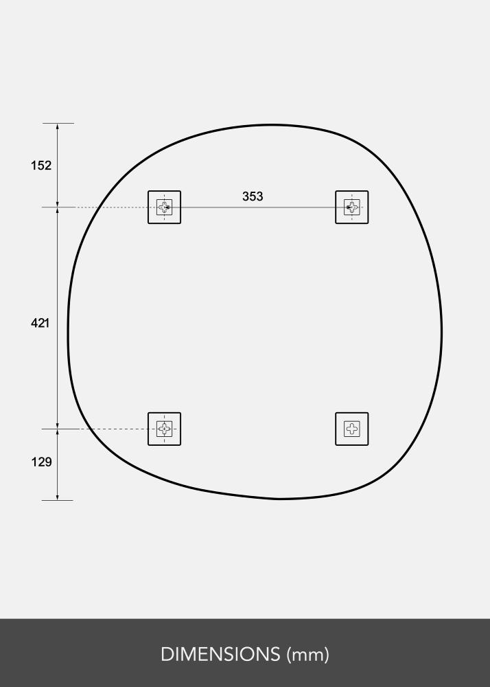 Spegel Roundy II 70x70 cm