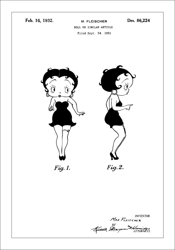 Patentritning - Betty Boop Poster