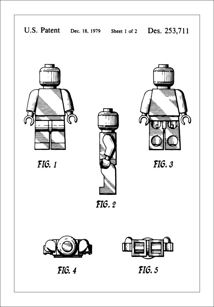 Patentritning - Lego I Poster