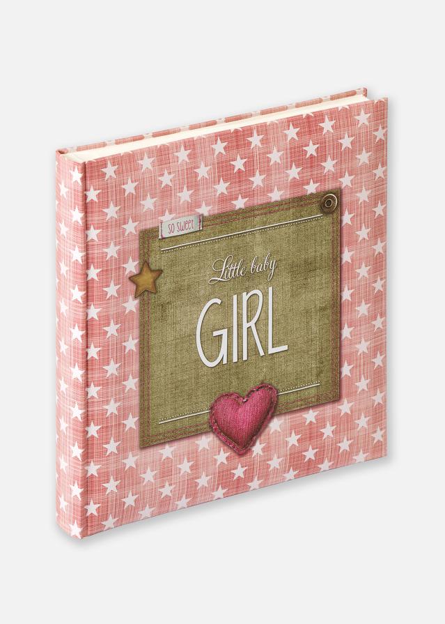 Little Babyalbum Girl Rosa - 28x30,5 cm (50 Vita sidor / 25 blad)