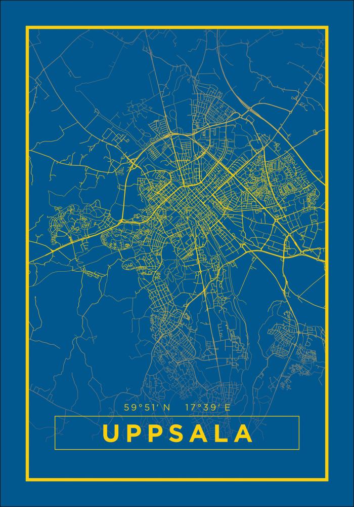 Karta - Uppsala - Blå Poster