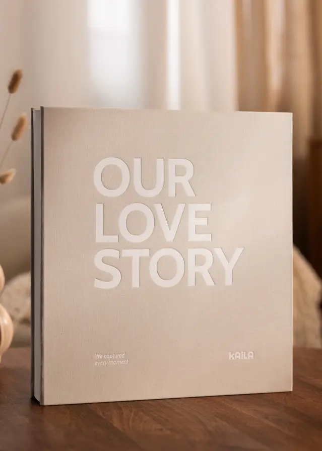 KAILA Fotoalbum OUR LOVE STORY Creme - 600 bilder i 10x15 cm