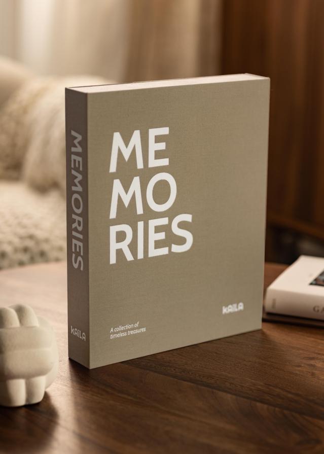 KAILA MEMORIES Grey/White - Coffee Table Photo Album (60 Svarta Sidor / 30 Blad)