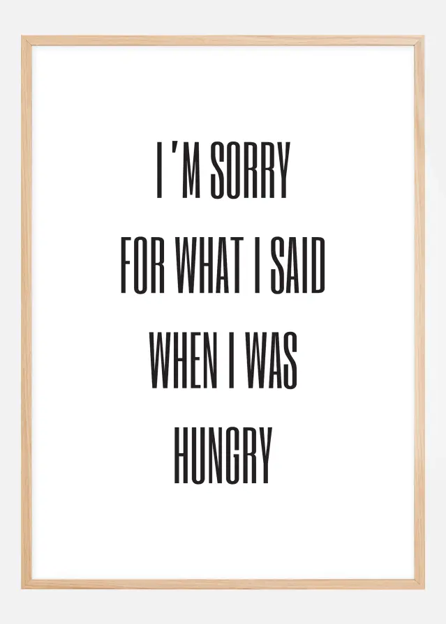 I'm sorry for what i said when was hungry Poster