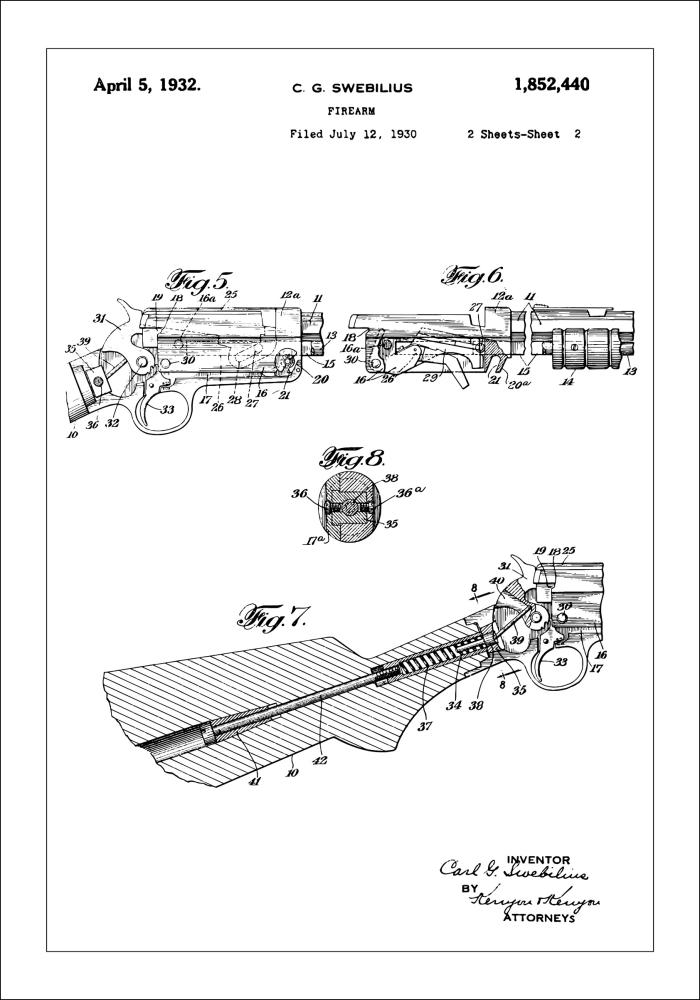 Patentritning - Gevär II Poster